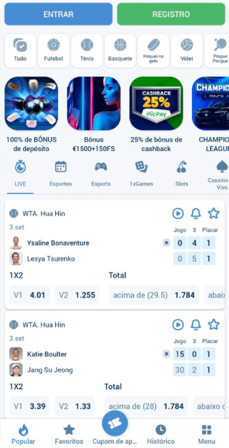 o melhor app de apostas em esportes para iOS e Android 1xBet