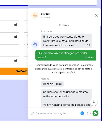 Atendimento ao cliente na PariPesa